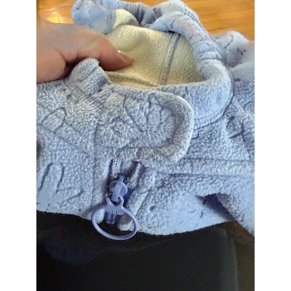 REI baby blue floral baby fleece bunting snow suit Winter hooded outdoor‎
